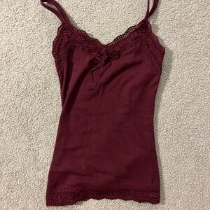 BNWOT Hollister Deep Red Lace Cami Top